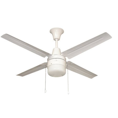 Litex Industries 48" White Finish Ceiling Fan Includes Metal Blades & LED Light Kit UB48WW4L